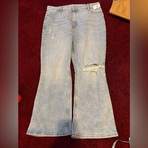 Old Navy Higher High Rise Flare Jeans Women's Plus Size 18 Light Blue wash NWT